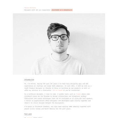 Petter Nilsson – Digital Product Designer