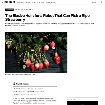 The Elusive Hunt for a Robot That Can Pick a Ripe Strawberry