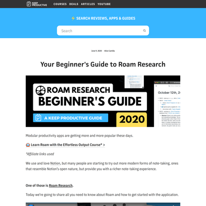 Your Beginner Guide to Roam Research — Keep Productive