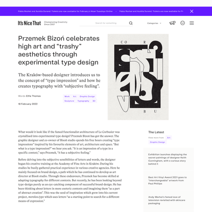 Przemek Bizoń celebrates high art and “trashy” aesthetics through experimental type design