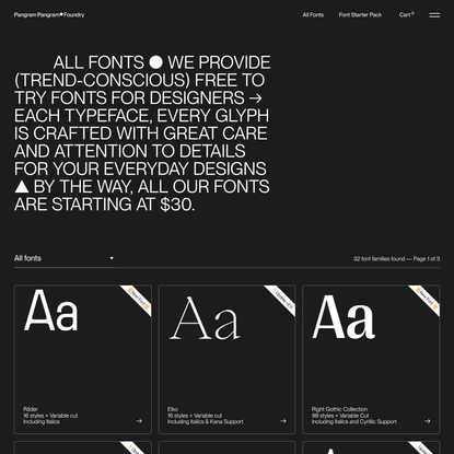 All fonts our free-to-try fonts – Pangram Pangram Foundry