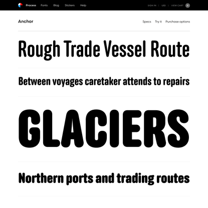Anchor font family – Fonts, Process Type Foundry