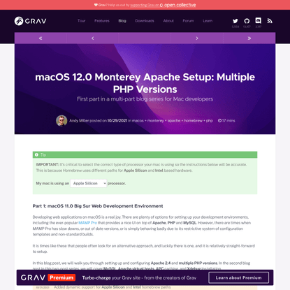 macOS 12.0 Monterey Apache Setup: Multiple PHP Versions