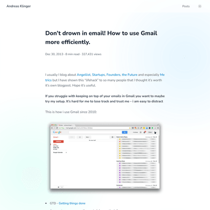 Don’t drown in email! How to use Gmail more efficiently. | Andreas Klinger