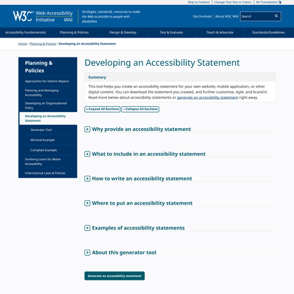 Developing an Accessibility Statement