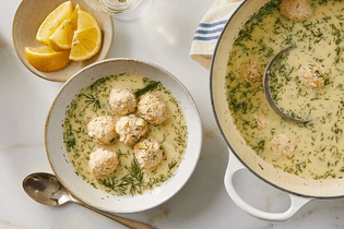 Youvarlakia Avgolemono (Lemony Greek Meatball Soup)