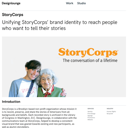 StoryCorps Comprehensive Branding and Communications System