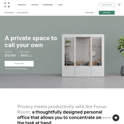 The Focus Room - Office Privacy Pod for Focused Work by ROOM