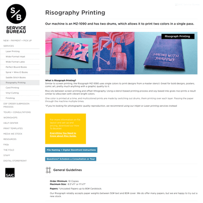 Risography Printing – SAIC Service Bureau