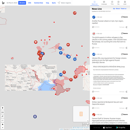 Ukraine Interactive map - Ukraine Latest news on live map - liveuamap.com