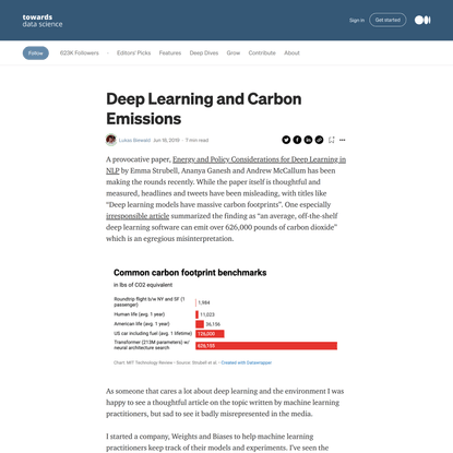 Deep Learning and Carbon Emissions