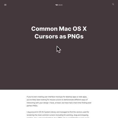 Common Mac OS X Cursors as PNGs
