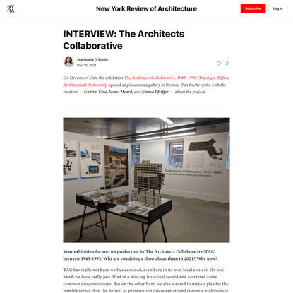INTERVIEW: The Architects Collaborative