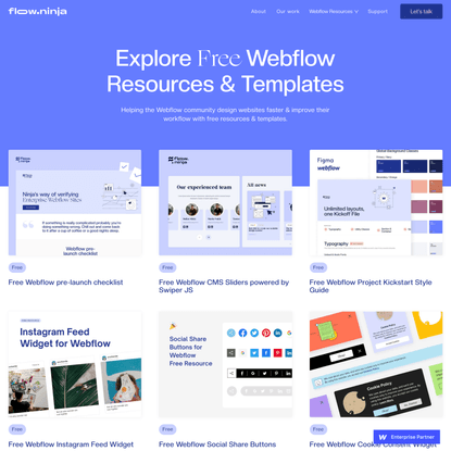 Free Webflow Resources and Templates | Flow Ninja