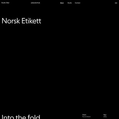 Visual identity and website for Norsk Etikett - Studio Oker