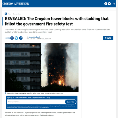 Croydon tower blocks with cladding that failed the government fire safety test