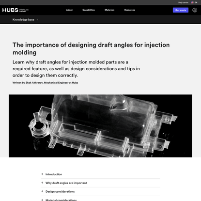 The importance of designing draft angles for injection molding | Hubs