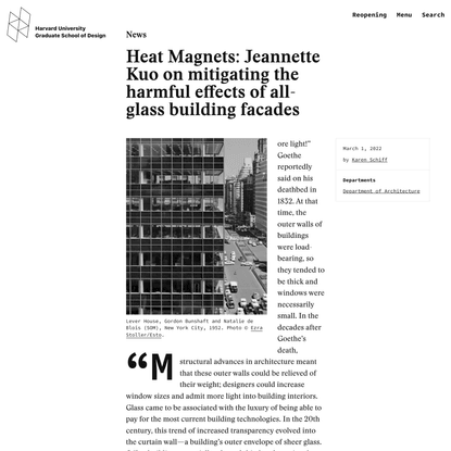 Heat Magnets: Jeannette Kuo on mitigating the harmful effects of all-glass building facades