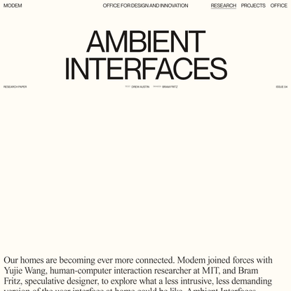 Ambient Interfaces — MODEM