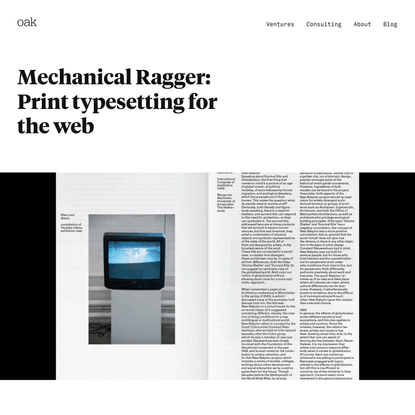 Mechanical Ragger: Print typesetting for the web