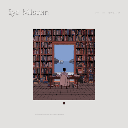 A Library by the Tyrrhenian Sea — Ilya Milstein Illustration