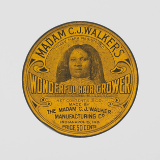 Tin for Madame C.J. Walker's Wonderful Hair Grower, 1910s-1920s