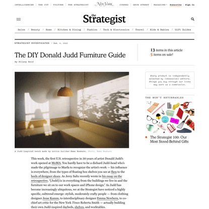 The DIY Donald Judd Furniture Guide