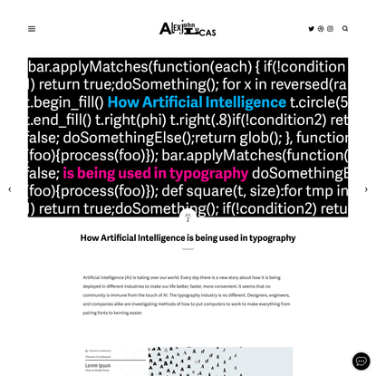 How Artificial Intelligence is being used in typography — Alex John Lucas a Typeface Designer