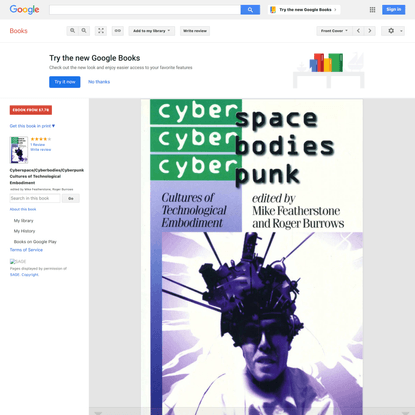 Cyberspace/Cyberbodies/Cyberpunk