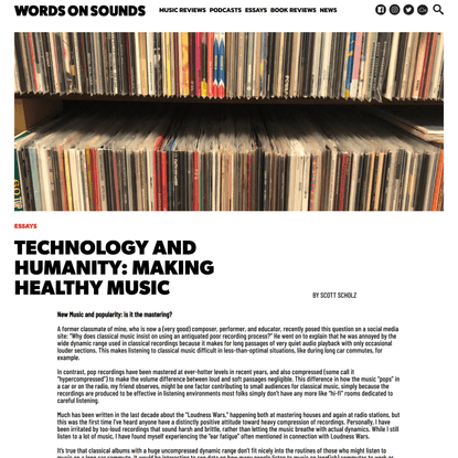 Technology and Humanity: making healthy music – Words On Sounds