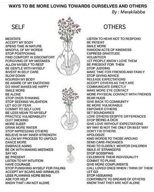 ways to be more loving towards ourselves and others
