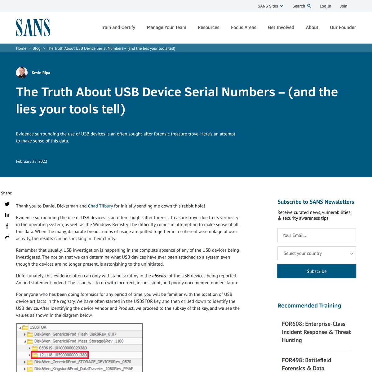 The truth about usb device serial numbers sans are na