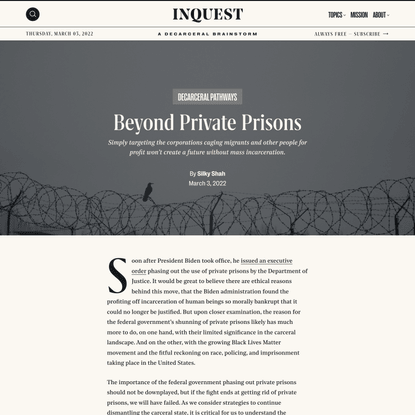 Beyond Private Prisons | Silky Shah | INQUEST