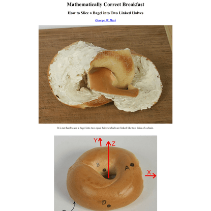 Mathematically Correct Breakfast -- Linked Bagel Halves