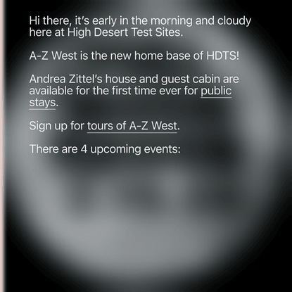 High Desert Test Sites | Home