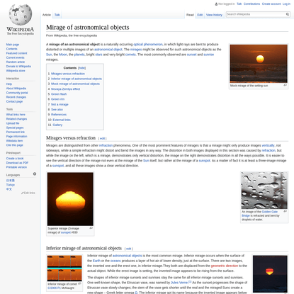 Mirage of astronomical objects - Wikipedia
