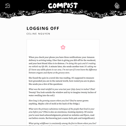 COMPOST Issue 02: Logging Off by Celine Nguyen