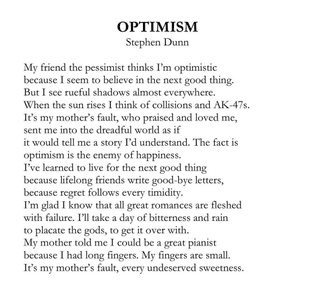 optimism by stephen dunn 