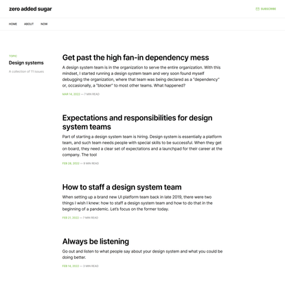 Design systems - zero added sugar