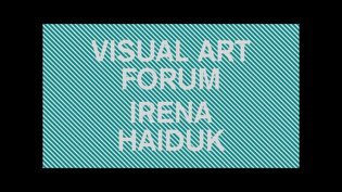 VISUAL ART FORUM: Irena Haiduk