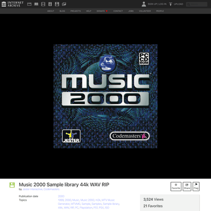 Music 2000 Sample library 44k WAV RIP : Jester Interactive, Codemasters : Free Download, Borrow, and Streaming : Internet Ar...