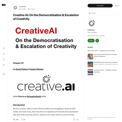 Creative AI: On the Democratisation &amp; Escalation of Creativity