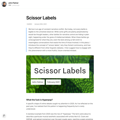Scissor Labels — John Palmer