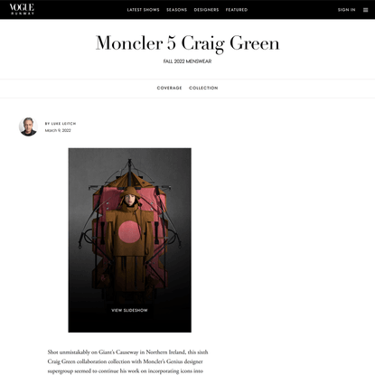 Moncler 5 Craig Green Fall 2022 Menswear Collection | Vogue