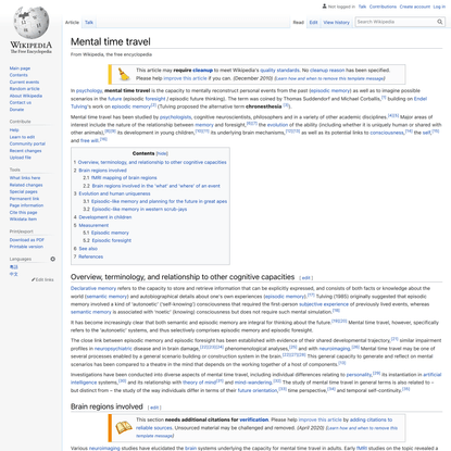 Mental time travel - Wikipedia