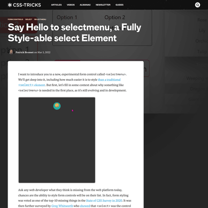 The selectmenu HTML Tag | CSS-Tricks