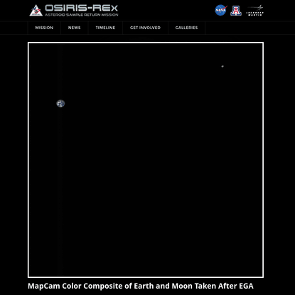 MapCam Color Composite of Earth and Moon Taken After EGA - OSIRIS-REx Mission