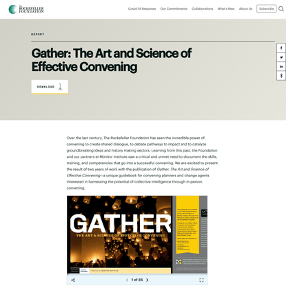 Gather: The Art and Science of Effective Convening - The Rockefeller Foundation