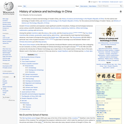 History of science and technology in China - Wikipedia