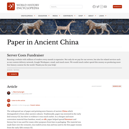 Paper in Ancient China